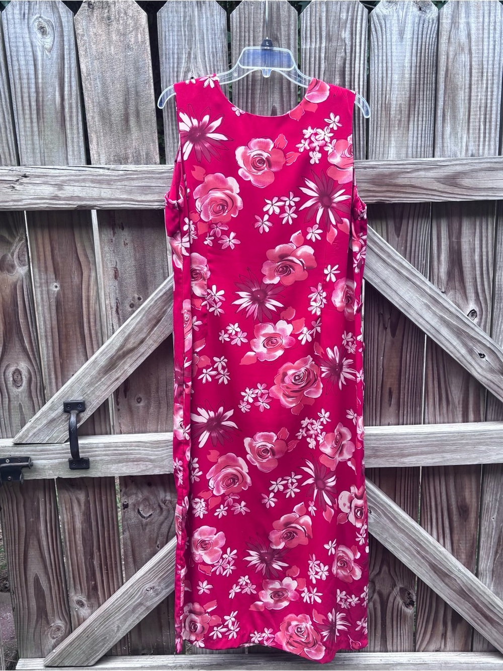 Vintage Floral Sleeveless Maxi Dress in Red